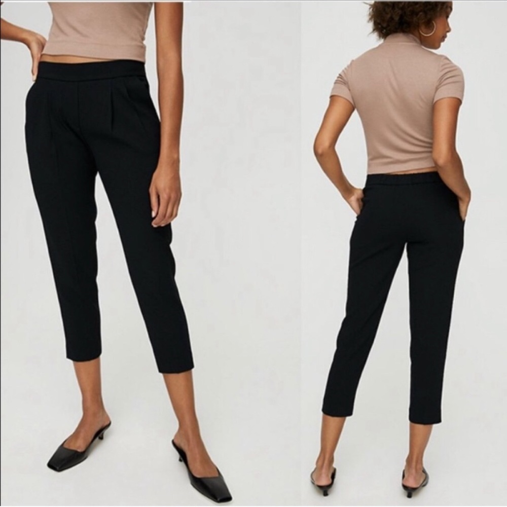 Babaton Black Cropped Ankle Pants